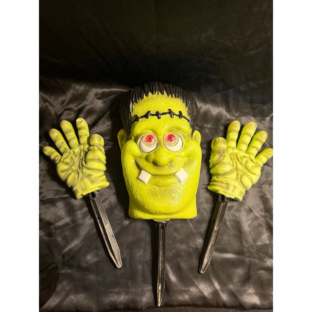 RARE Vintage 90’s Frankenstein Ground Breaker Blow Mold Halloween Eyes Light Up
